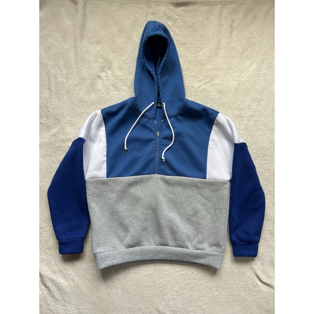 New Shein Women's Hoodie Blue And Gray Sz M